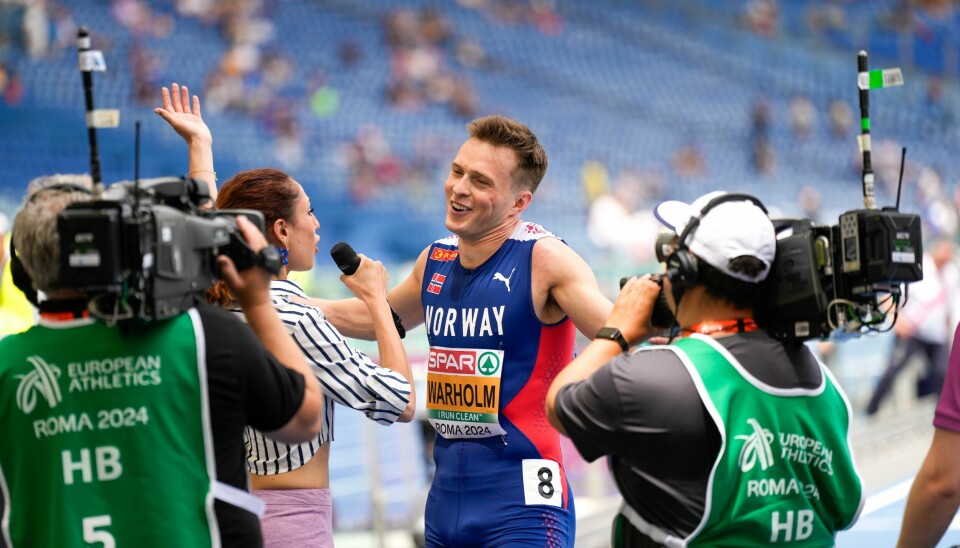 Karsten Warholm er klar for finale på 400 meter hekk etter mandagens semifinale. Karsten Warholm er klar for finale på 400 meter hekk.Foto: Heiko Junge / NTB