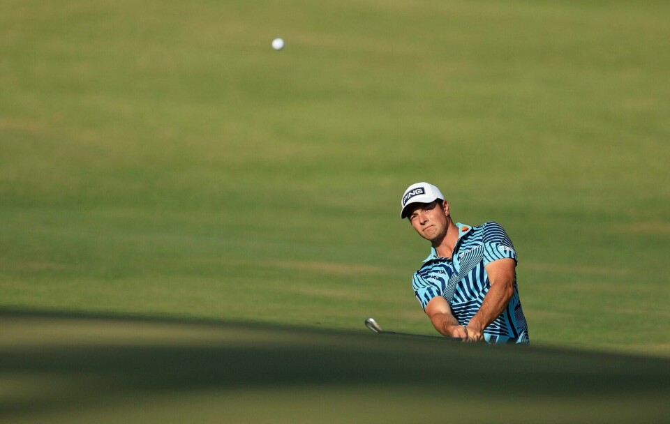 Viktor Hovland i aksjon i US Open. Viktor Hovland i aksjon i US Open.