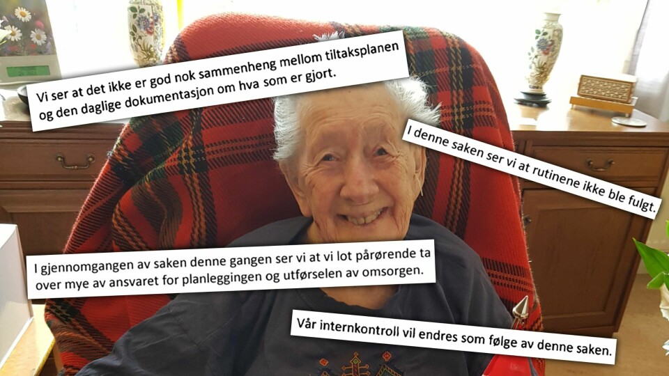 Sykehjemmets ledelse har ikke ønsket å kommentere saken om Liv Kjønaas, men Dagsavisen har fått tilgang til et dokument hvor de redegjør for saken i 2021. Sykehjemmets ledelse har ikke ønsket å kommentere saken om Liv Kjønaas til media, men Dagsavisen har fått tilgang til et dokument hvor de deler sine vurderinger av saken i 2021.