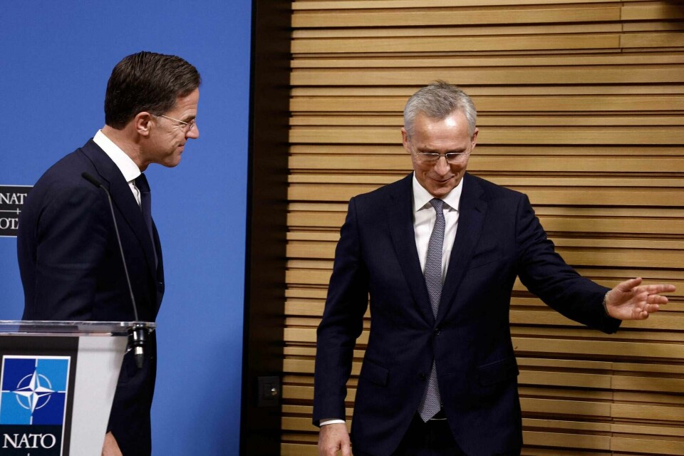 Mark Rutte og Jens Stoltenberg, her fra april tidligere i år. Mark Rutte og Jens Stoltenberg, her fra april tidligere i år.