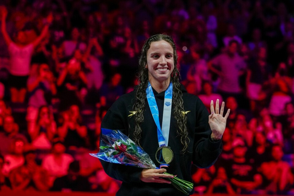 Regan Smith svømte en rekordrask 100 meter rygg i Indiana tirsdag. Regan Smith svømte en rekordrask 100 meter rygg i Indiana tirsdag. Foto: Darron Cummings / AP / NTB