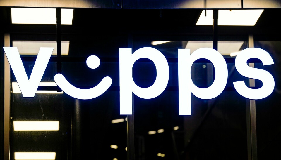 Logoen til Vipps i Oslo. Illustrasjonsfoto. Frå i dag blir det like enkelt å vippse danskar og finnar som det er å vippse nordmenn. Foto: Lise Åserud / NTB/ NPK