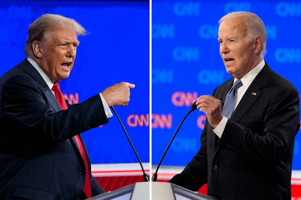 President Joe Biden møtte tidligere president Donald Trump til debatt i Atlanta, Georgia. Det er første gangen i USAs historie at en sittende og en tidligere president møtes til debatt. President Joe Biden møtte tidligere president Donald Trump til debatt i Atlanta, Georgia. Det er første gangen i USAs historie at en sittende og en tidligere president møtes til debatt.