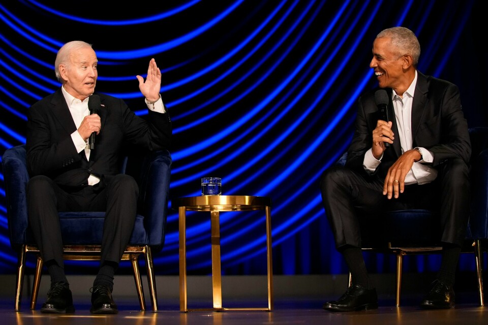 President Joe Biden og tidligere president Barack Obama, her fra et valgkamparrangement i Los Angeles tidligere i juni. President Joe Biden og tidligere president Barack Obama, her fra et valgkamparrangement i Los Angeles tidligere i juni. Foto: Alex Brandon / AP / NTB