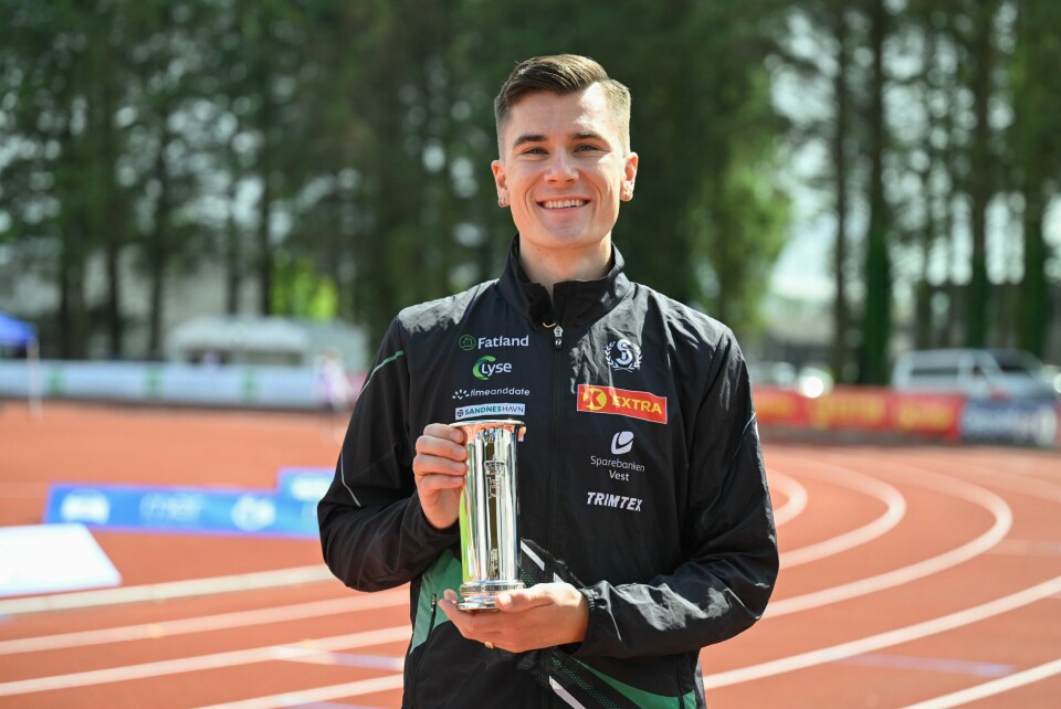Kongepokalen til Jakob Ingebrigtsen under NM i friidrett 2024. Kongepokalen til Jakob Ingebrigtsen under NM i friidrett 2024. Foto: Carina Johansen / NTB