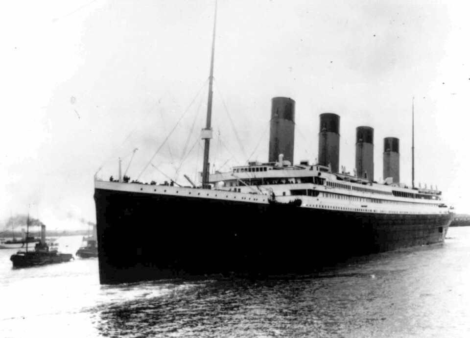 Titanic på vei ut av havnen i Southampton på sin jomfrutur i april i 1912. Skipet kom aldri fram til New York, USA.