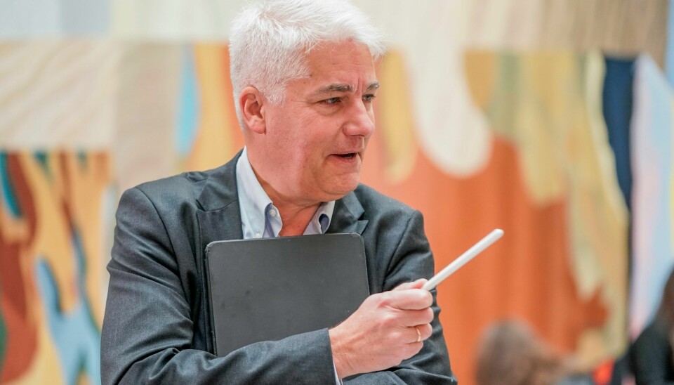 Sjeføkonom Øystein Dørum presenterte tirsdag rapporten med NHOs økonomiske overblikk. Norge går usikre økonomiske tider i møte, mener NHOs sjeføkonom Øystein Dørum. Foto: Terje Pedersen / NTB