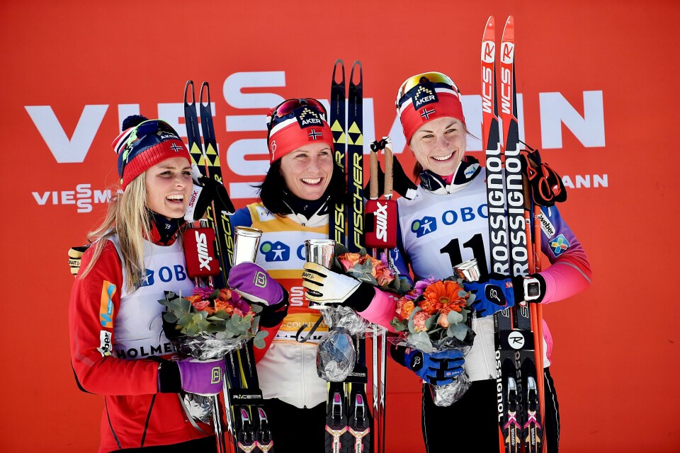 Det slås alarm om norsk kvinnelangrenn etter en rekke profiler har lagt opp. Therese Johaug (f.v.), Marit Bjørgen og Astrid Uhrenholdt Jacobsen har alle lagt skiene på hylla. Det slås alarm om norsk kvinnelangrenn etter en rekke profiler har lagt opp. Therese Johaug (f.v.), Marit Bjørgen og Astrid Uhrenholdt Jacobsen har alle lagt skiene på hyllen.Foto: Jon Olav Nesvold / NTB
