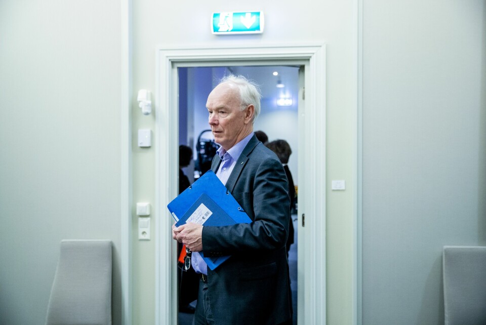 Per Olaf Lundteigen har brukt mye tid på trygdeskandalen de siste tre årene. Her er han i høringen om skandalen i Stortingets kontroll- og konstitusjonskomité i 2020. Per Olaf Lundteigen i høringen om trygdeskadalen i Stortingets kontroll- og konstitusjonskomité.