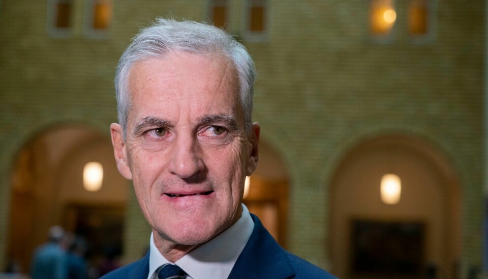 Statsminister Jonas Gahr Støre etter sitt innlegg i trontaledebatten på Stortinget i forrige uke. .