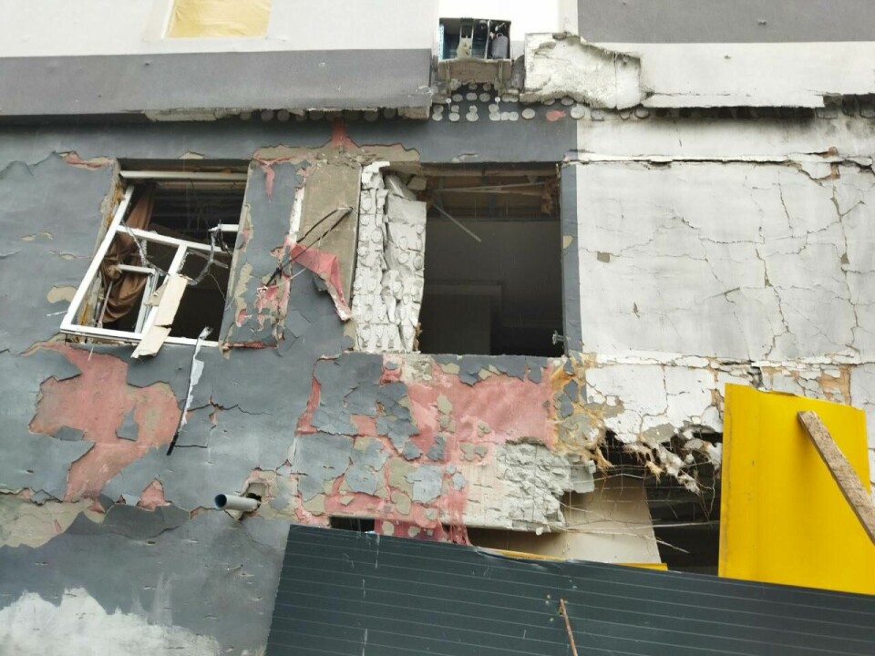 Ødeleggelsene i Kharkiv er enorme. Ødeleggelsene i Kharkiv er enorme.