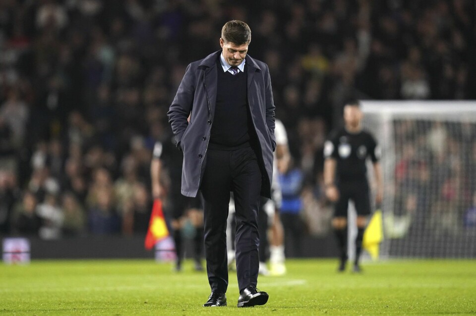 Aston Villa-manager Steven Gerrard sliter veldig om dagen. Aston Villa-manager Steven Gerrard sliter veldig om dagen. Foto: John Walton / PA / AP / NTB