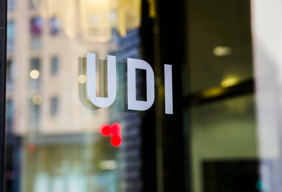 Utlendingsdirektoratet. OSLO 20131104.Skiltet med logo til UDI (utlendingsdirektoratet) i Hausmannsgata i OsloFoto: Berit Roald / NTB