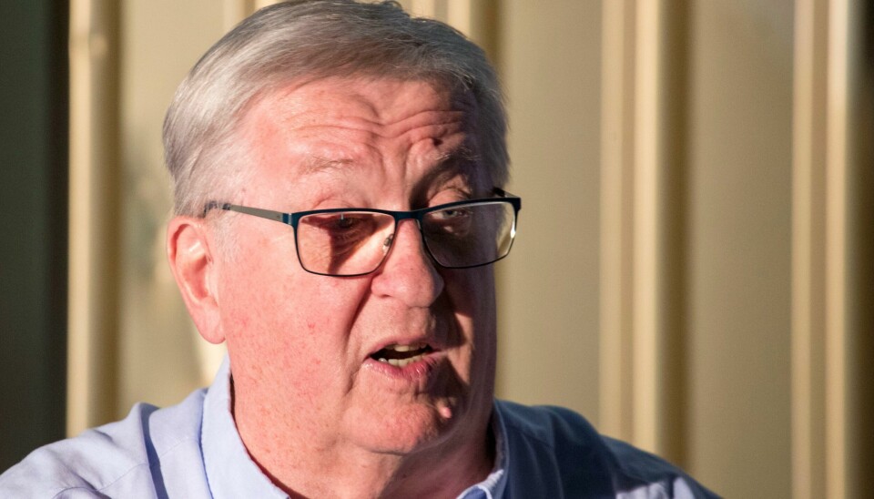 Tore Sandberg under en pressekonferanse på Orderud gård. Sammen med Per og eronica Orderud mener de å ha nye beviser i Orderud-saken og begjærer av den grunn gjenopptakelse av drapssaken. Tore Sandberg
