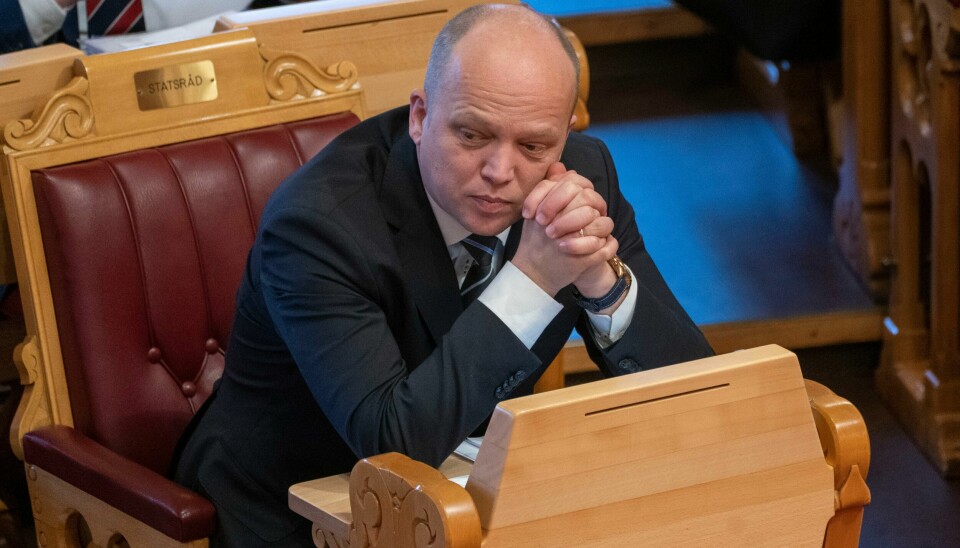 Finansminister Trygve Slagsvold Vedum. Finansminister Trygve Slagsvold Vedum (SP) under finansdebatten på Stortinget tidligere i år. Foto: Terje Pedersen / NTB