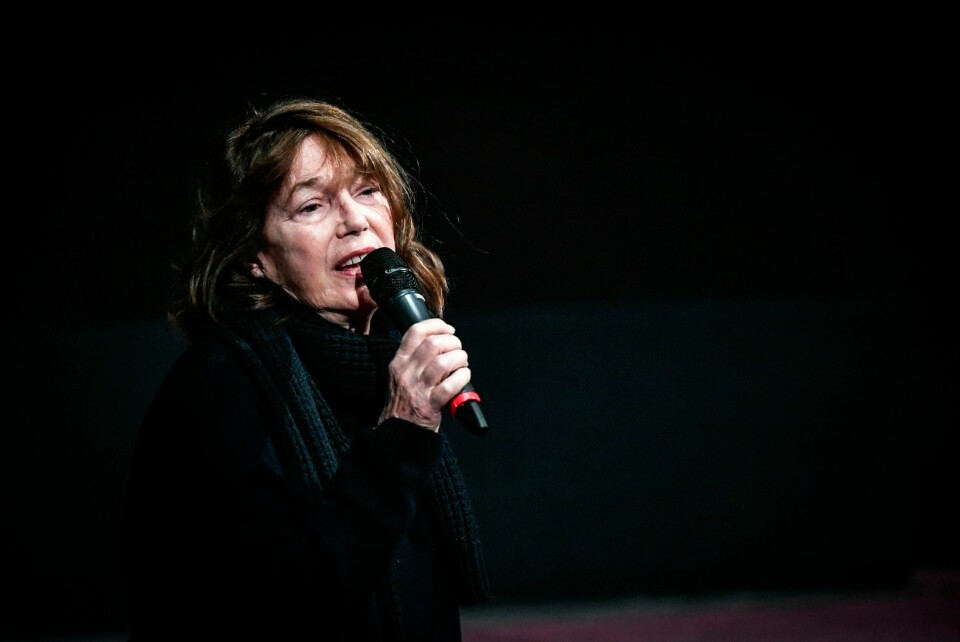 Jane Birkin på scenen i Paris i 2019. Jane Birkin på scenen i Paris i 2019.