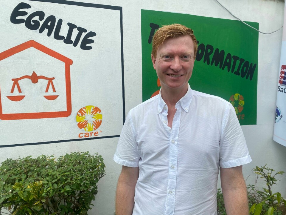 Kaj-Martin Georgsen, generalsekretær i Care Norge. Her i Burundi. Kaj-Martin Georgsen