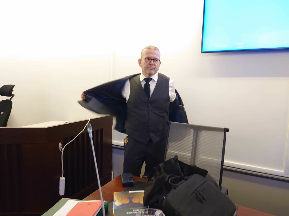 Advokat Einar Råen forsvarer den dronetiltalte russeren. Einar Råen, forsvarer, dronetiltalt russer