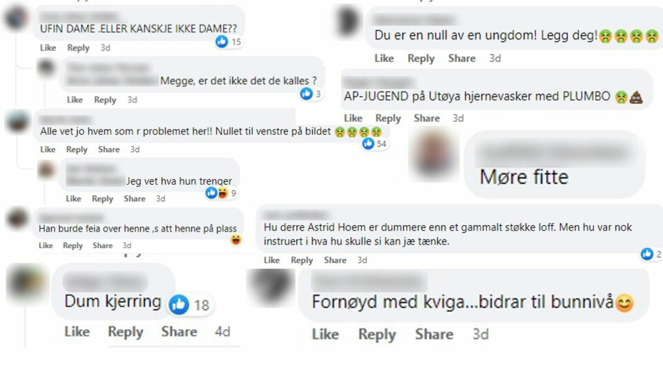 Et utvalg netthets. Et utvalg netthets.