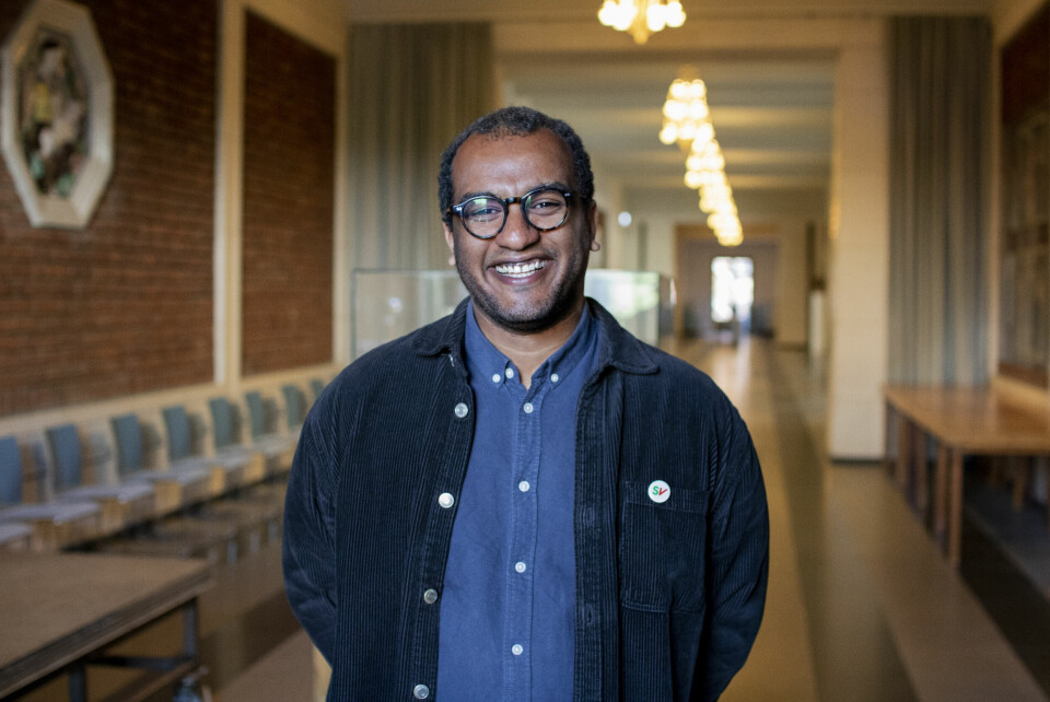 Omar Samy Gamal er byråd for kultur, idrett og frivillighet i Oslo. Etter valget håper han å bli ordfører. Omar i gangen foran ordførerens kontor.