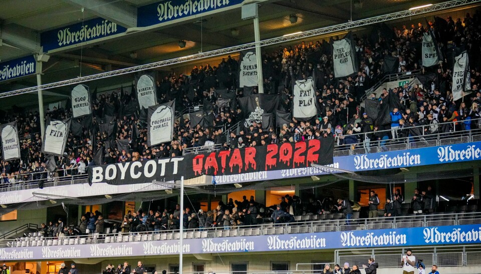 Supportere over hele Norge markerte mot VM i Qatar i siste serierunde i Eliteserien, som her på Lerkendal. Til ingen nytte. Vi tapte denne kampen. Tilbake står likegyldigheten, skriver Jo Moen Bredeveien. Supportere over hele Norge markerte mot VM i Qatar i siste serierunde i Eliteserien, som her på Lerkendal. Til ingen nytte. Vi tapte denne kampen. Tilbake står likegyldigheten, skriver Jo Moen Bredeveien.