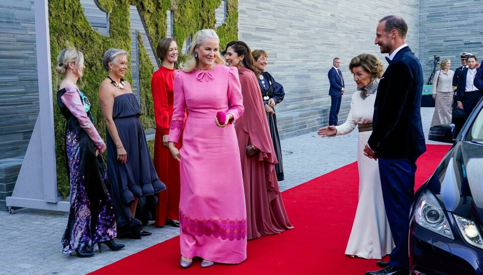 Kronprinsesse Mette-Marit bar den sjokkrose Dundas-kjolen da hun deltok på den offisielle middagen i forbindelse med åpningen av Nasjonalmuseet. Kronprinsesse Mette-Marit bar den sjokkrose Dundas-kjolen da hun deltok på den offisielle middagen i forbindelse med åpningen av Nasjonalmuseet.