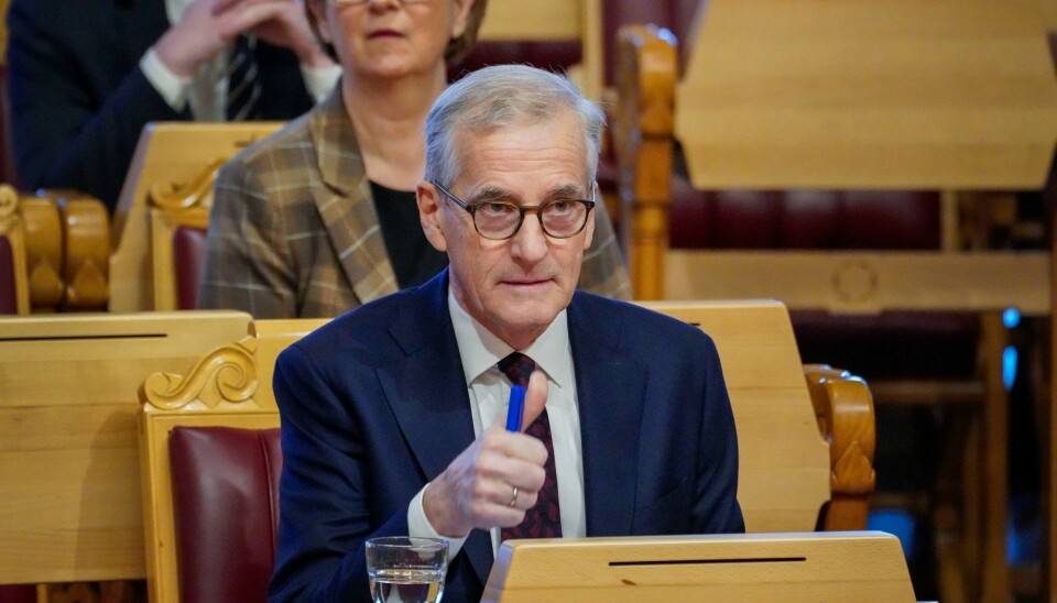 Statsminister Jonas Gahr Støre vil gå på et nederlag i Stortinget torsdag når et forslag fra Rødt, Ap og Høyre om å om å heve gebyrgrensen for arbeidslivskriminalitet får flertall. Statsminister Jonas Gahr Støre.Foto: Ole Berg-Rusten / NTB
