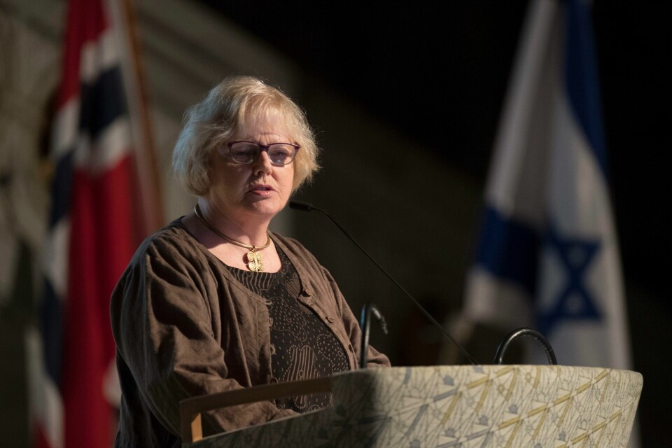 An-Magritt Munkeby er datter av motstandsmannen Alf T. Pettersen, som ledet for flyktningtransporten Carl Fredriksens Transport. Her fra markeringen av redningsaksjonen «Operasjon Carl Fredriksen Transport» i Oslo rådhus i 2017. Oslo 20170126.An-Magritt Munkeby, datter av Alf Tollef og Gerd Julie Bergljot Pedersen, holder tale under markeringen av redningsaksjonen 'Operasjon Carl Fredriksen Transport' i Oslo rådhus torsdag kveld. Under markeringen tildeler den israelske ambassaden i Norge æresmedaljen og tittelen 'Rettferdige blant nasjonene' (Righteous Among the Nations) posthumt til Alf Tollef og Gerd Julie Bergljot Pettersen, Reidar Larsen og Rolf Alexander Syversen. De får utmerkelsen for å ha reddet livet til flere hundre norske jøder under annen verdenskrig. Øyvind Syversen Aasheim, Reidun Klemmetsen, Jon Elling Whist og An-Magritt Munkeby mottar medaljene på vegne av sine foreldre.
