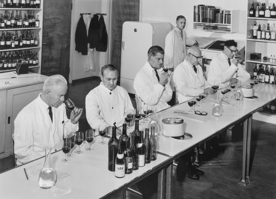 Vinmonopolets prøvekomité på Hasle, cirka 1960 Vinmonopolet