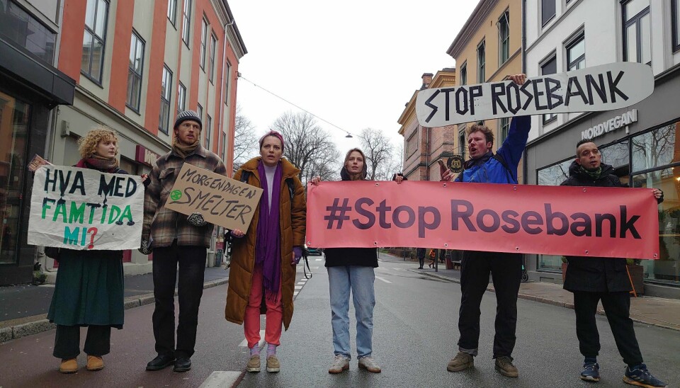Aktivister fra Extinction Rebellion og Stop Rosebank. Aktivister fra Extinction Rebellion og Stop Rosebank.
