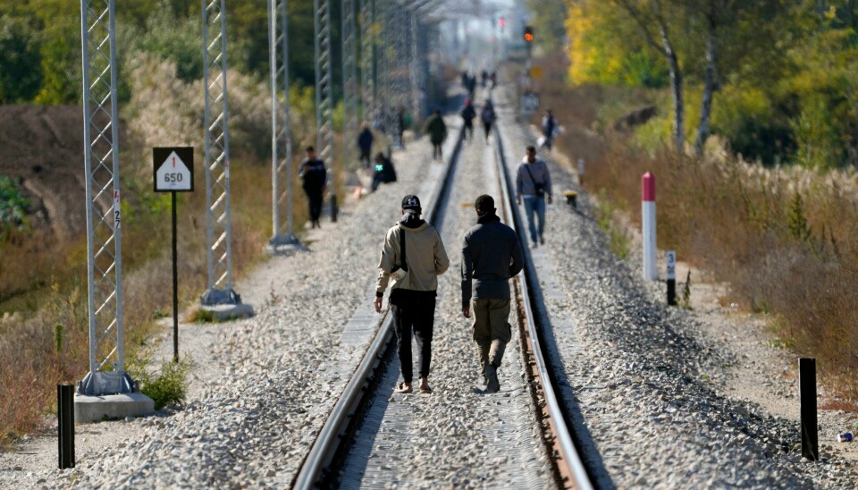 Tre ganger så mange migranter har kommet til Europa via Vest-Balkan i år sammenliknet med i fjor. På bildet går en gruppe migranter langs jernbanelinjen mellom Serbia og Ungarn, som utgjør hjertet av den såkalte Vest-Balkan-ruten. Tre ganger så mange migranter har kommet til Europa via Vest-Balkan i år sammenliknet med i fjor. På bildet går en gruppe migranter langs jernbanelinjen mellom Serbia og Ungarn, som utgjør hjertet av den såkalte Vest-Balkan-ruten. Foto: Darko Vojinovic / AP / NTB