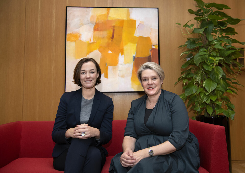 Anette Trettebergstuen, kulturminister, og Marte Mjøs Persen, arbeidsminister. Kulturdepartementet. Anette Trettebergstuen, kulturminister, og Marte Mjøs Persen, arbeidsminister. Kulturdepartementet.