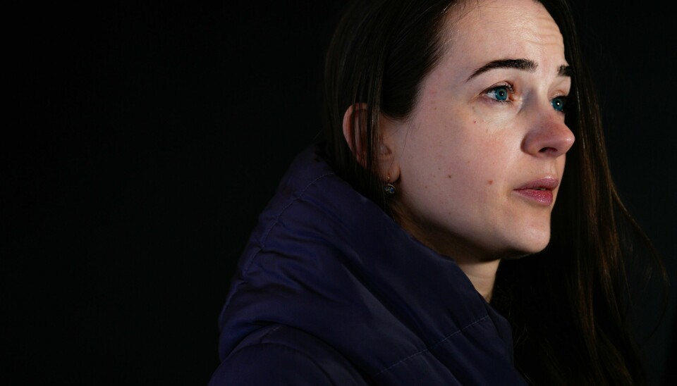 Oleksandra Matvijtsjuk, styreleder for fredsprisvinner Senteret for sivile rettigheter i Ukraina, etter å ha landet på Oslo lufthavn. Oleksandra Matvijtsjuk, styreleder for fredsprisvinner Senteret for sivile rettigheter i Ukraina, etter å ha landet på Oslo lufthavn.Foto: Javad Parsa / NTB