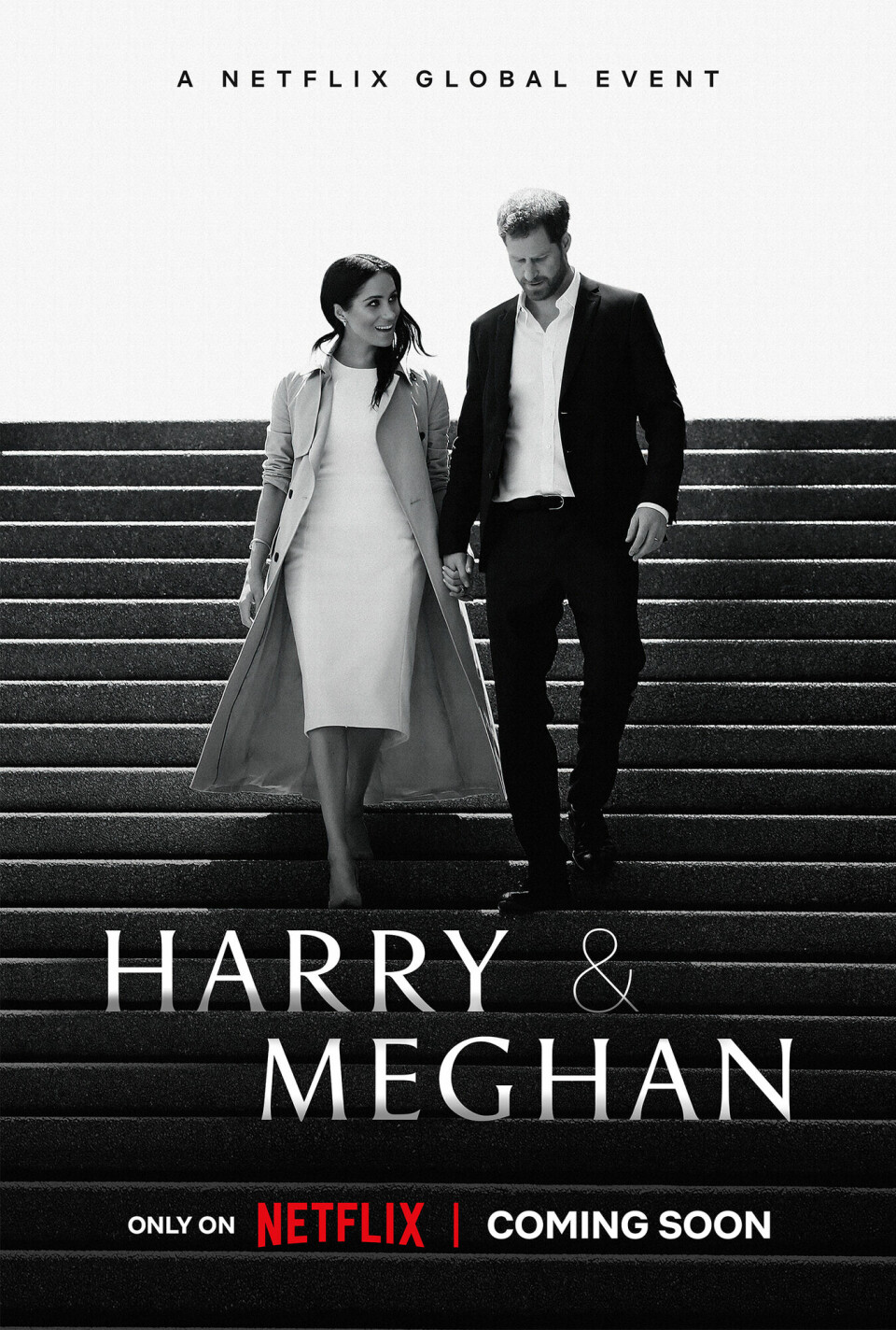 Promo-plakat for Netflix' kommende seks-episoders dokumentar «Harry & Meghan» This image released by Netflix shows promotional art for the upcoming documentary 'Harry & Meghan,' directed by Liz Garbus. (Netflix via AP)