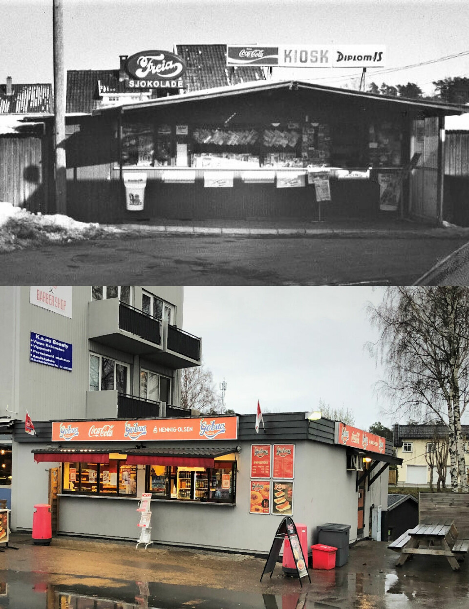 Go'Bua før og nå: Den opprinnelige varianten var en tradisjonell bod. Dagens variant har beholdt lukekiosken, og fungerer på samme vis som for 52 år siden. Go'Bua før og nå: Den opprinnelige varianten var en tradisjonell bod. Dagens variant har beholdt lukekiosken, og fungerer på samme vis som for 52 år siden.