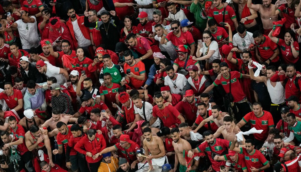 Illustrasjonsbilde av marokkanske fans. Illustrasjonsbilde av marokkanske fans. Foto: Thanassis Stavrakis / AP Photo / NTB.