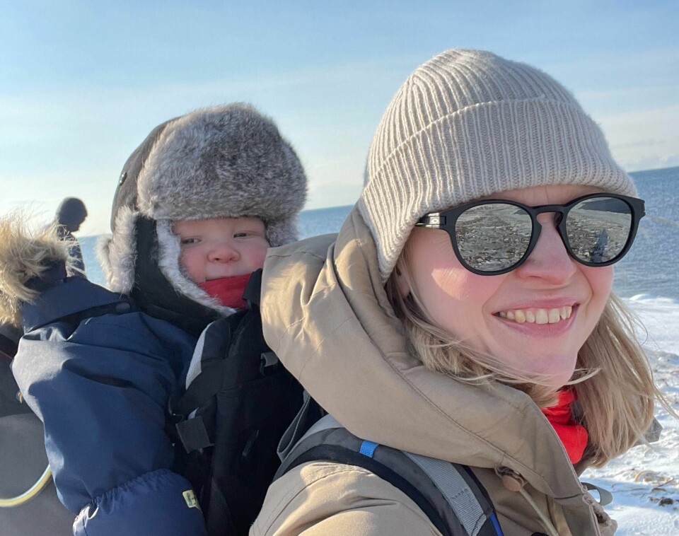 Anna Prestsæter i Longyearbyen forlot Svalbard fire uker før termin da hun fødte Otto. Anna Prestsæter i Longyearbyen forlot Svalbard fire uker før termin da hun fødte Otto.