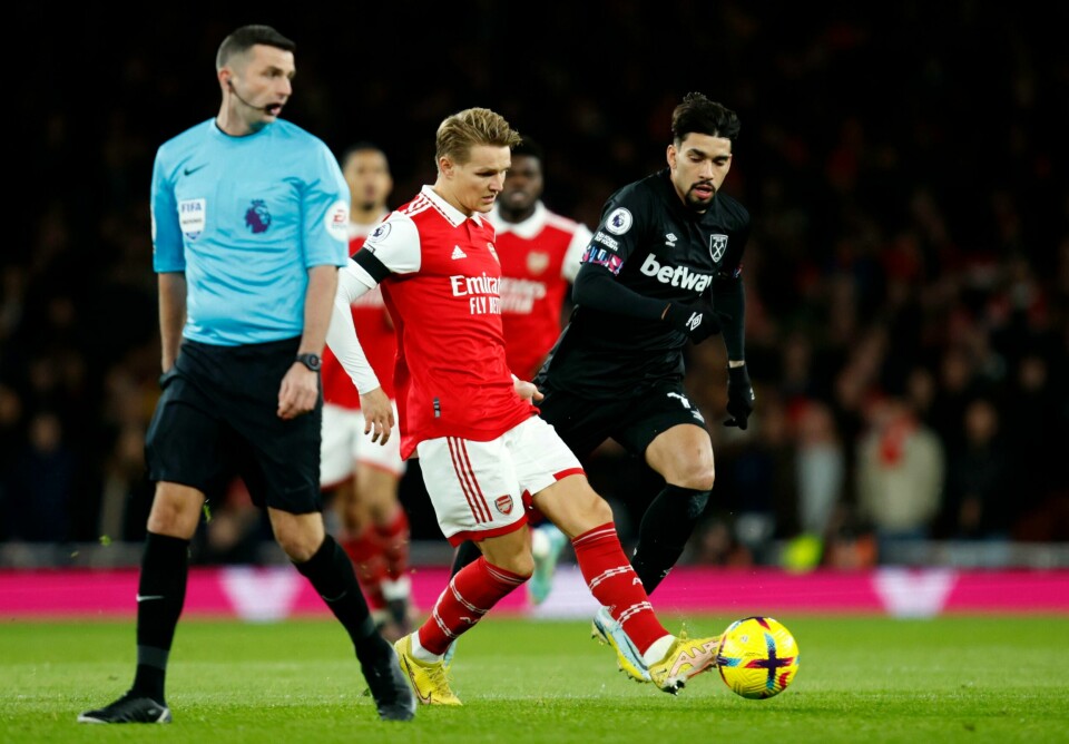 Martin Ødegaard var strålende mot West Ham mandag. Martin Ødegaard var strålende mot West Ham mandag. Foto: David Cliff / AP / NTB