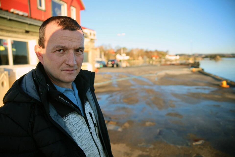 Terje Øvrebø på kaien på Bru Terje Øvrebø på kaien på Bru