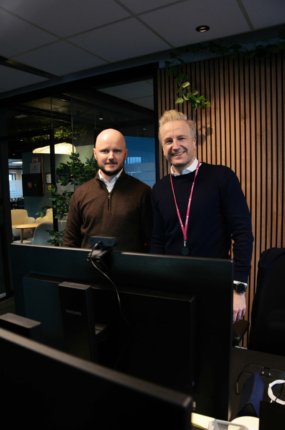 IT-direktør i Zaptec Henning Berland og Ivolv-direktør Jan Erik Søndeland. IT-direktør i Zaptec og Ivolv-direktør Jan Erik Søndeland.