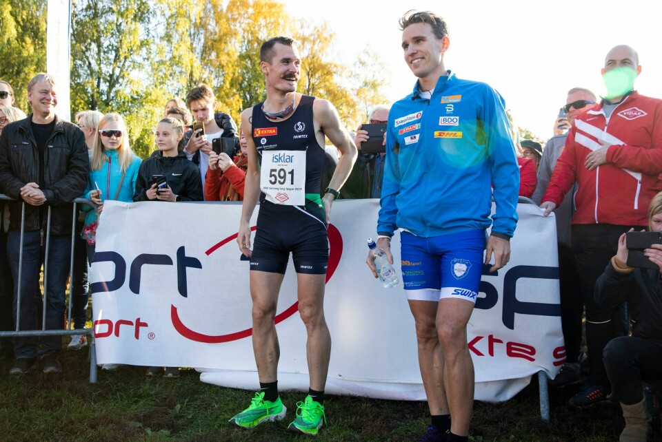 Henrik Ingebrigtsen og Didrik Tønseth under NM i terrengløp i Frognerparken i Oslo i 2019. Henrik Ingebrigtsen og Didrik Tønseth under NM i terrengløp i Frognerparken i Oslo i 2019. Foto: Tore Meek / NTB