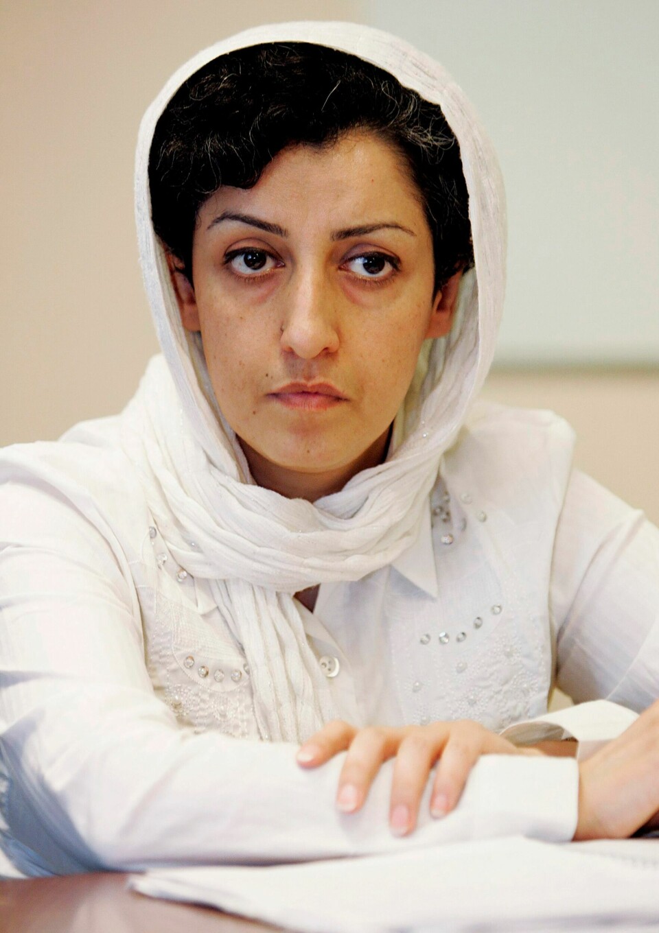 Narges Mohammadi under et FN-møte i Geneve i 2008. Narges Mohammadi under et FN-møte i Geneve i 2008.