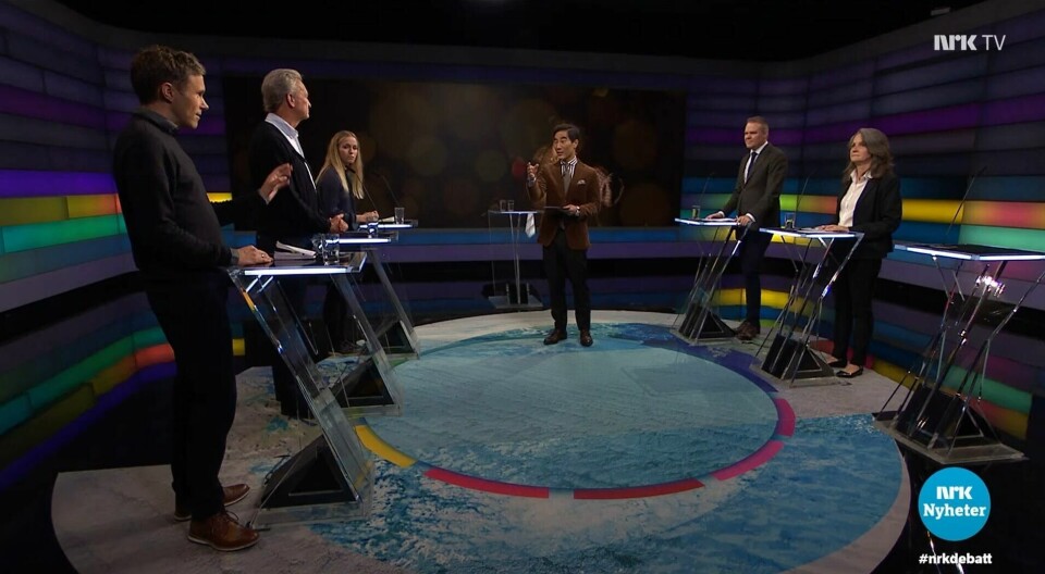 Ingebjørn Bleidvin (helt t.v.) under Debatten på NRK. Ingebjørn Bleidvin (helt t.v.) under Debatten på NRK.