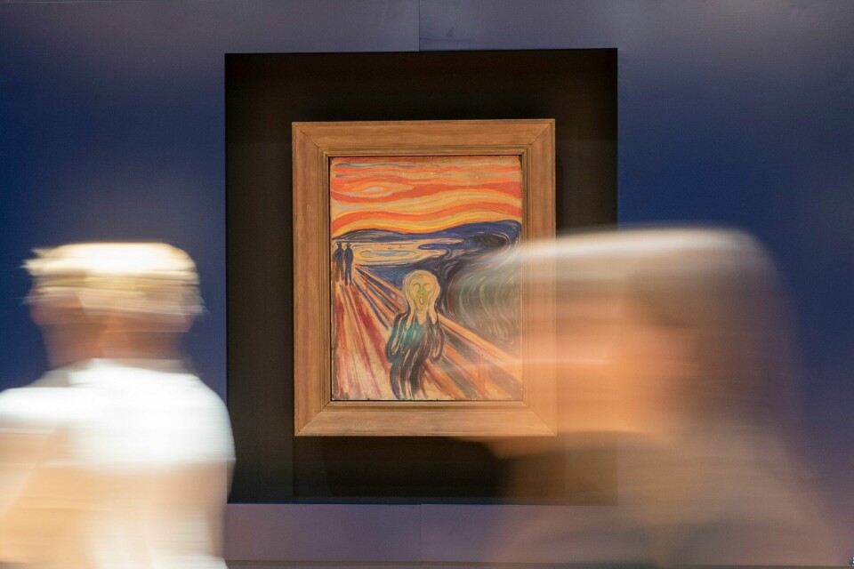 – Munch og hans tids kunstnerkolleger var de første som formulerte noen av de grunnleggende problemene våre, som angsten for å leve, angsten for det fragmentariske, sier hans biograf Ivo de Figueiredo, om hvorfor verk som 'Skrik' fortsatt står så sterkt. – Munch og hans tids kunstnerkolleger var de første som formulerte noen av de grunnleggende problemene våre, som angsten for å leve, angsten for det fragmentariske, sier hans biograf Ivo de Figueiredo, om hvorfor verk som «Skrik» fortsatt står så sterkt. Foto: Foto: Terje Pedersen / NTB