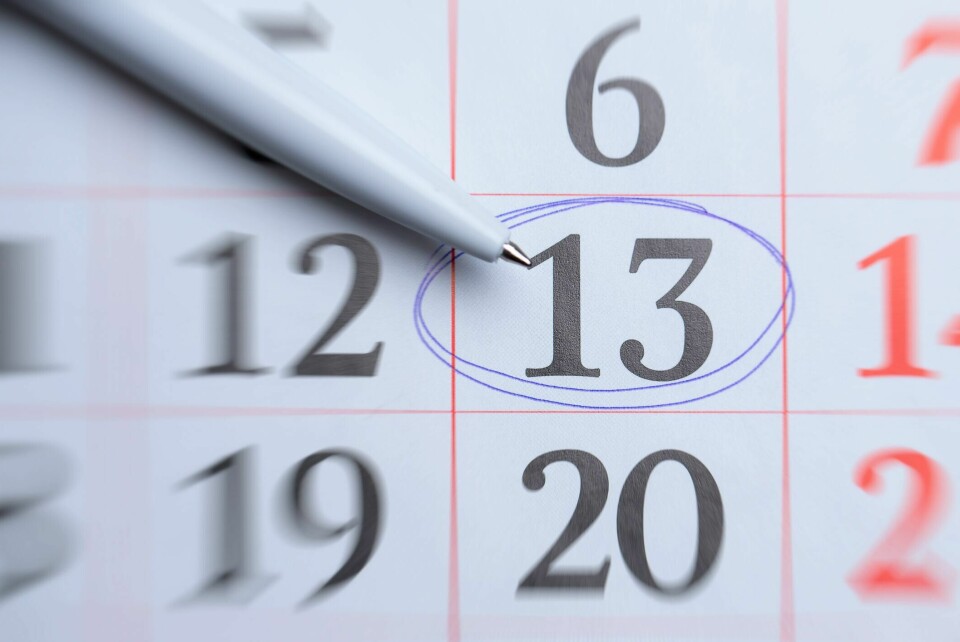 Mange forbinder tallet 13 og fredag den 13. med ulykke. Men ikke alle, sier ekspert. Mange forbinder tallet 13 med ulykke. Men ikke alle, sier ekspert. Illustrasjonsfoto: iStock.