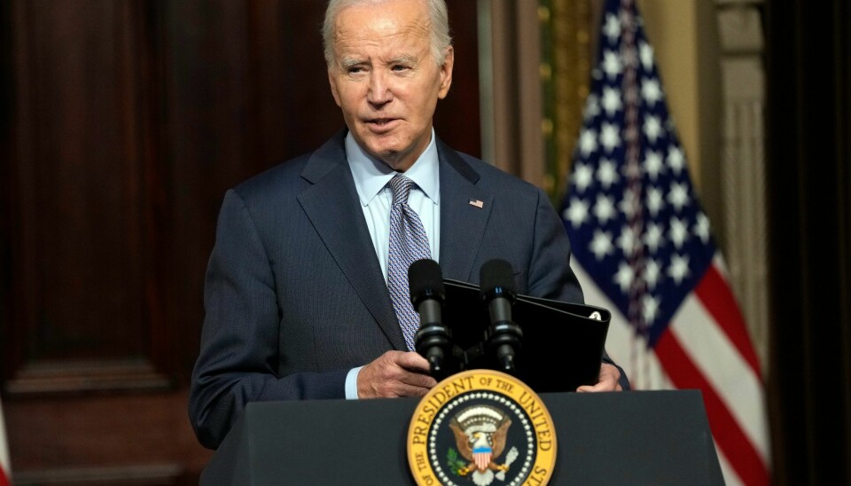 USAs president Joe Biden stiller til gjenvalg i 2024-racet. USAs president Joe Biden i møte med jødiske ledere i Det hvite hus onsdag. Foto: Susan Walsh / AP / NTB