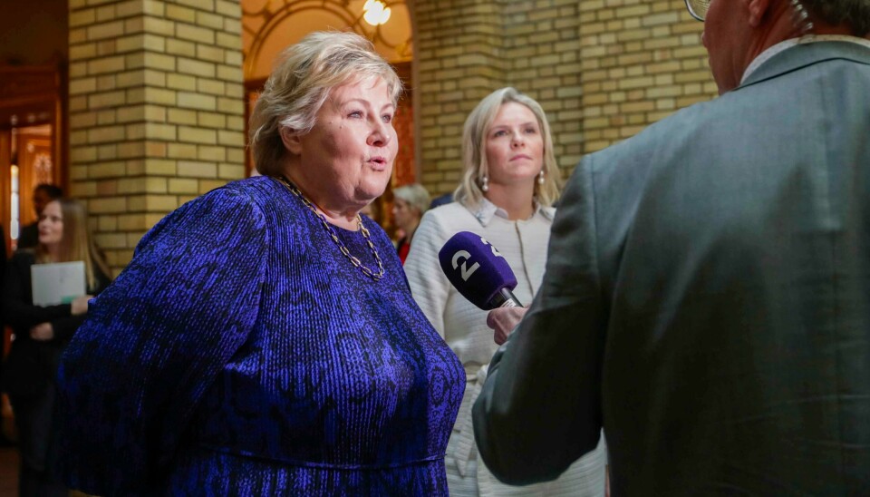 Erna Solberg avviser inhabilitet rundt koronatiltak Høyre-leder Erna Solberg sendte tirsdag et nytt brev til kontroll- og konstitusjonskomiteen på Stortinget. Foto: Håkon Mosvold Larsen / NTB