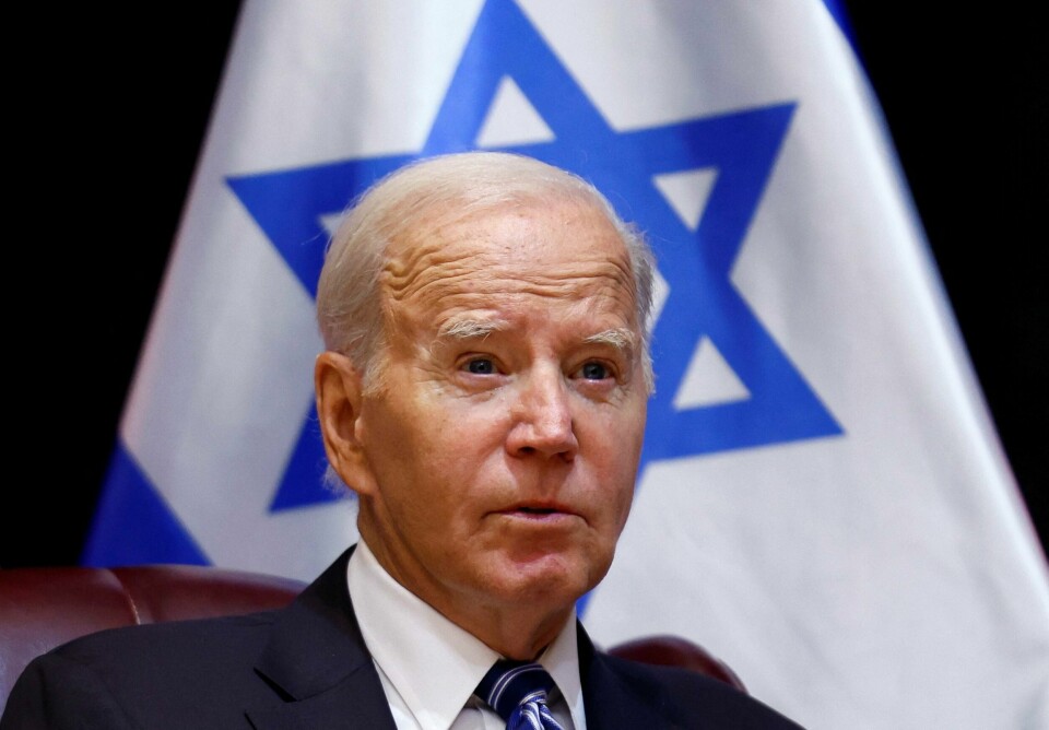 USAs president Joe Biden i Israel onsdag. .