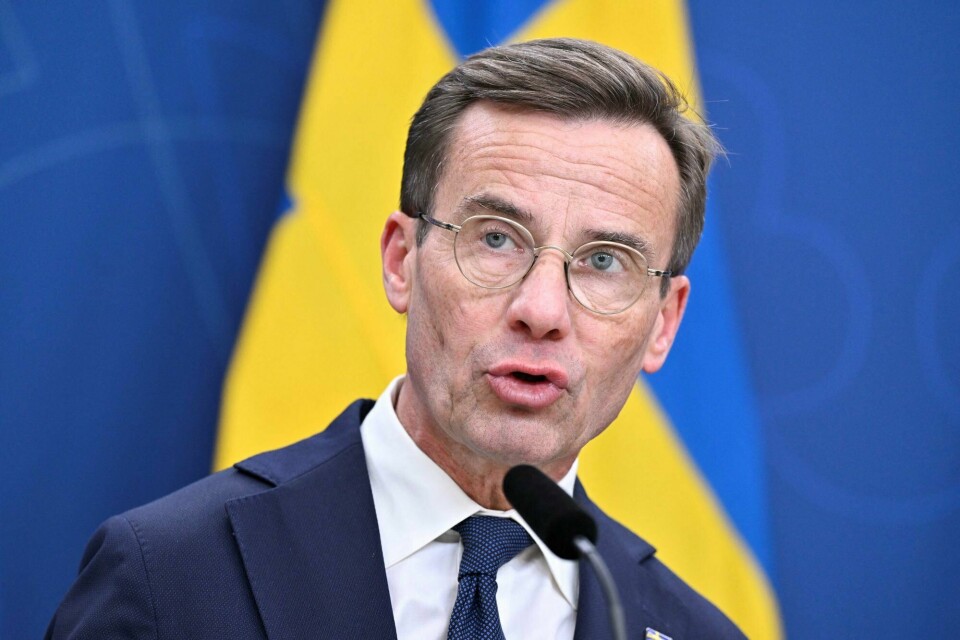Sveriges statsminister Ulf Kristersson. Her fra 12. oktober. Sveriges statsminister Ulf Kristersson. Her fra 12. oktober.