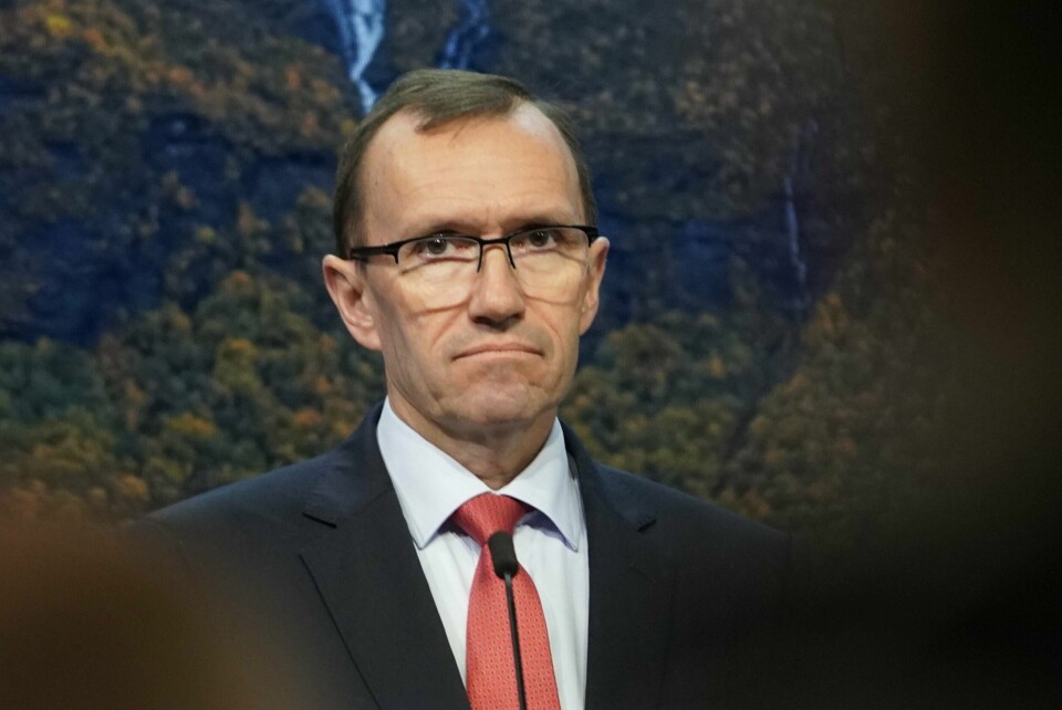 Oslo 20221103. Klima- og miljøminister Espen Barth Eide inviterer til pressekonferanse i forkant av klimatoppmøtet COP27 i Egypt.Foto: Ole Berg-Rusten / NTB Klima- og miljøminister Espen Barth Eides pressekonferanse i forkant av klimatoppmøtet COP27 i Egypt i november 2022.